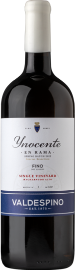 Fino dry sherry "inocente en rama" spring batch 2022 special selection single vineyard marcharnudo alto 'magnumfles'